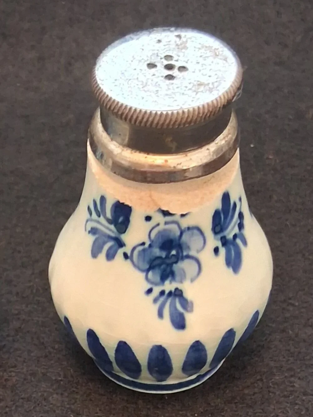 Vintage Hand-Painted Delft Holland 3pc Set - Dated 1938-1978 Dish & S/P Shakers